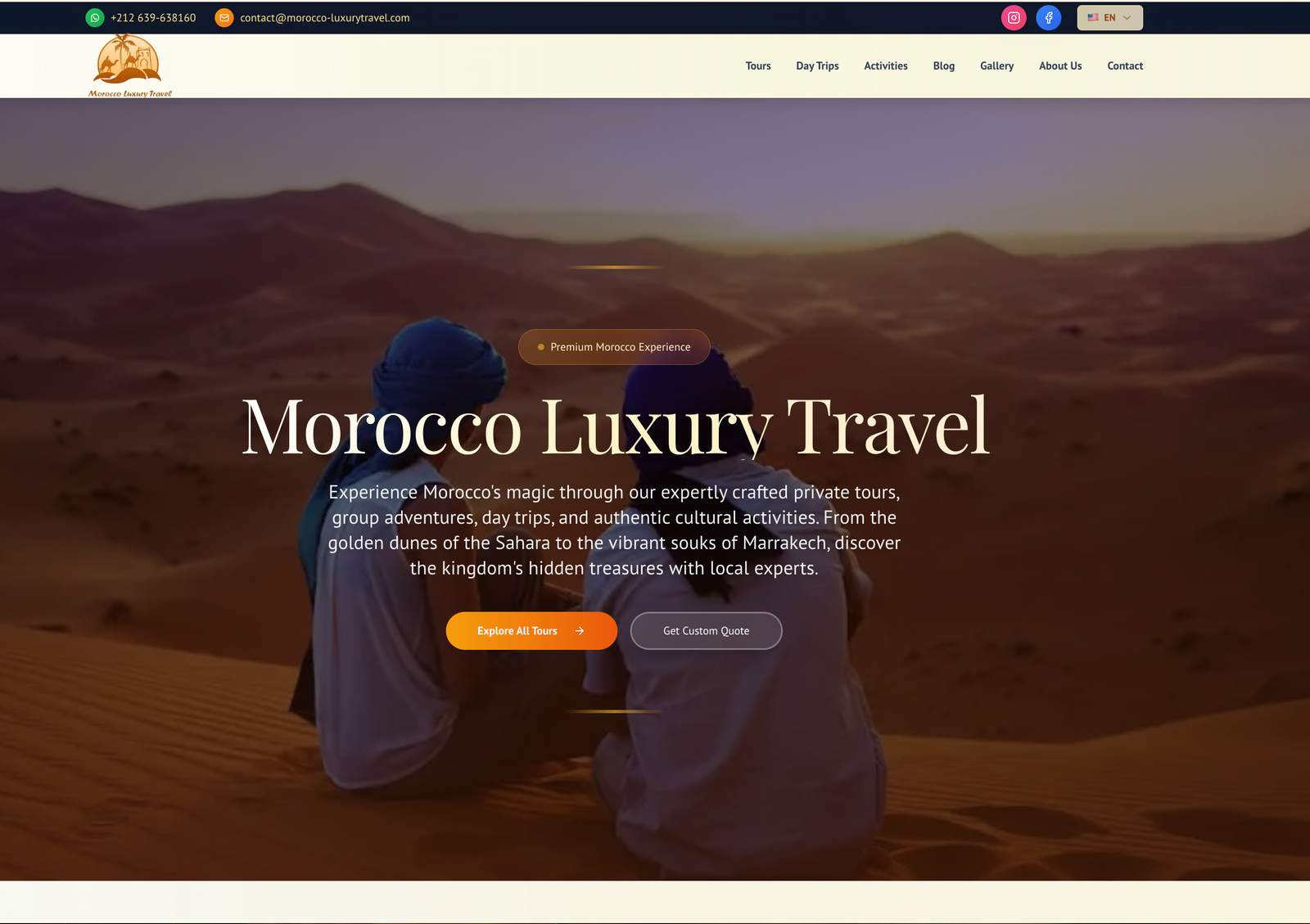 portfolio Montréal Morocco Luxury Travel agence voyage WordPress SEO
