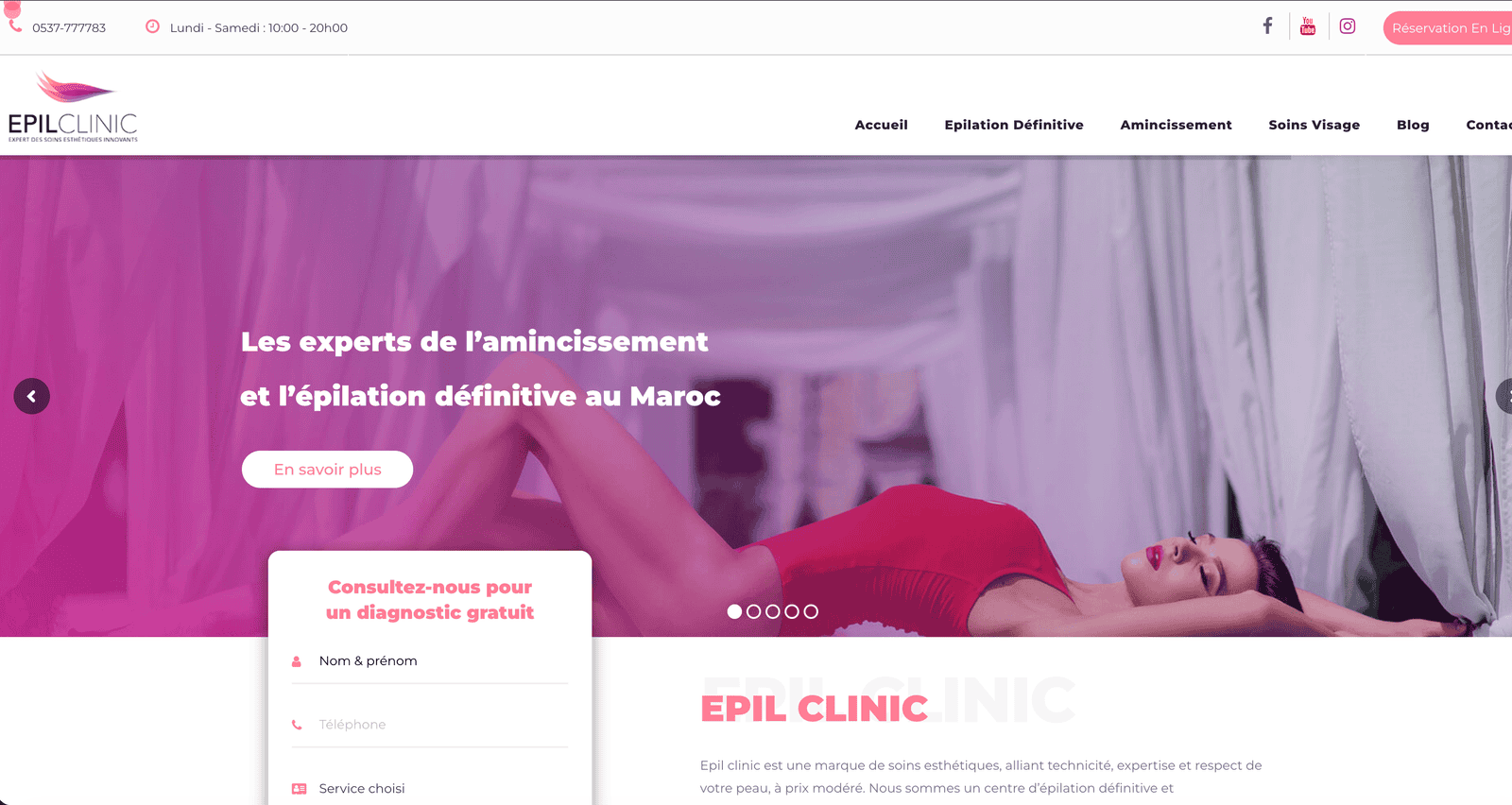 portfolio Montréal Epil Clinic centre épilation définitive WordPress SEO local